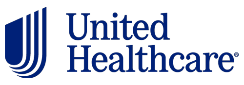 The image shows a logo with text that reads  UNITED HEALTHCARE  and includes a stylized graphic resembling a shield.